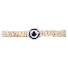 Load image into Gallery viewer, Hemp Evil Eye Pull Tie Bracelet
