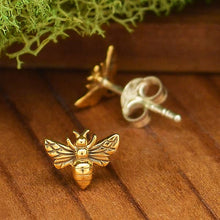 Load image into Gallery viewer, Tiny Bee Post Earrings