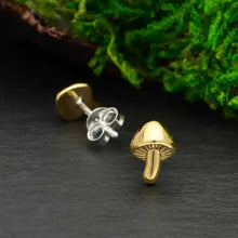 Load image into Gallery viewer, Mushroom Post Earrings Bronze