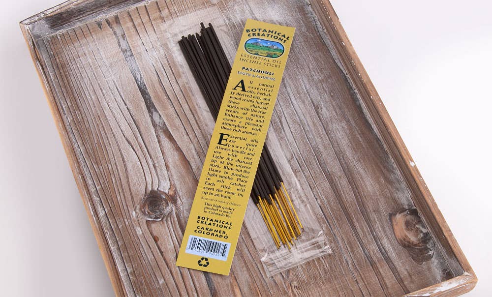 Patchouli Essential Oil Incense Sticks: Small