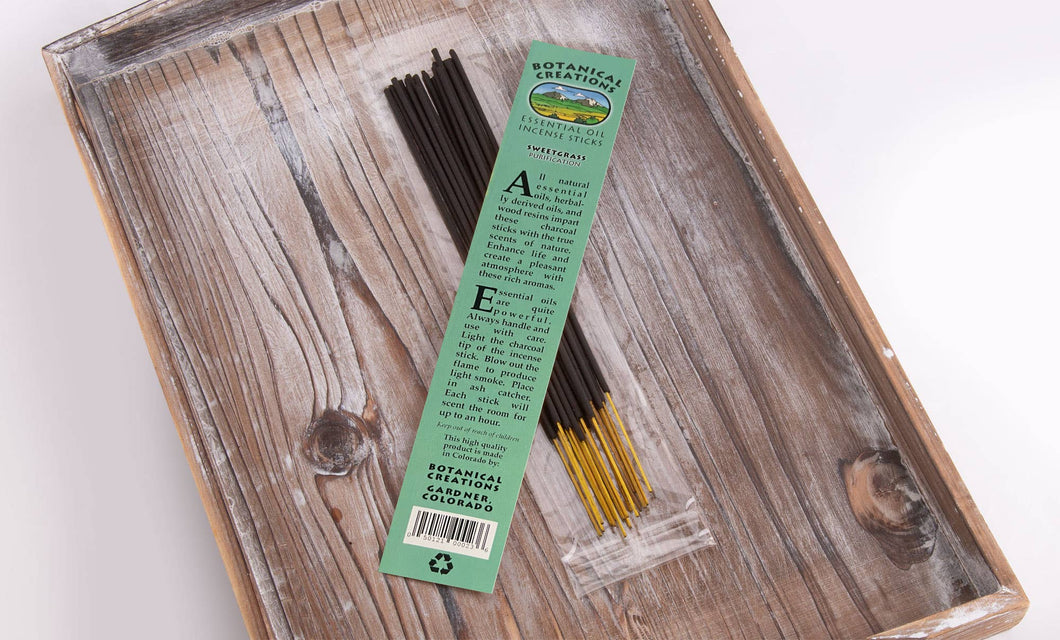 Sweetgrass Essential Oil Incense Sticks: Small