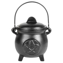 Load image into Gallery viewer, Cast Iron Cauldron Pentacle
