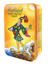 Load image into Gallery viewer, Radiant Rider-Waite Tarot Deck in a Tin
