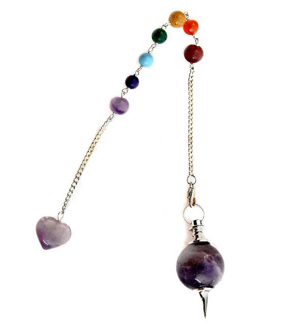 Seven Chakra Amethyst Pendulum