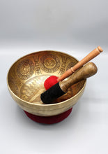 Load image into Gallery viewer, Seven Chakra Carved Meditation Tibetan Singing Bowl
