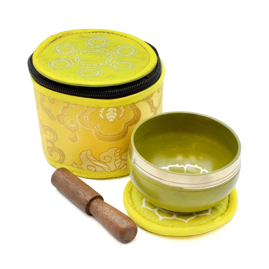 Metal Singing Bowl in Silk Case - Solar Plexus Chakra