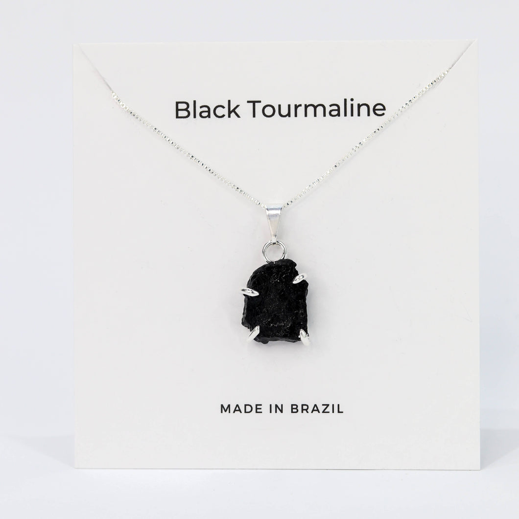 Raw Black Tourmaline Necklace