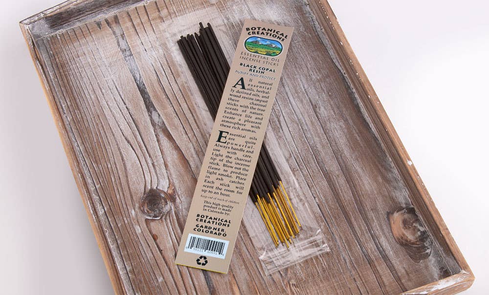 Black Copal Resin Essential Oil Incense Sticks: Small