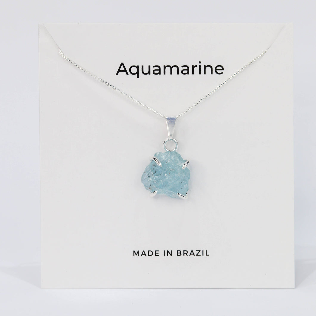 Raw Aquamarine Necklace