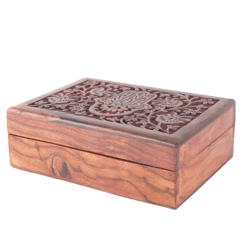 Hamsa Wood Box