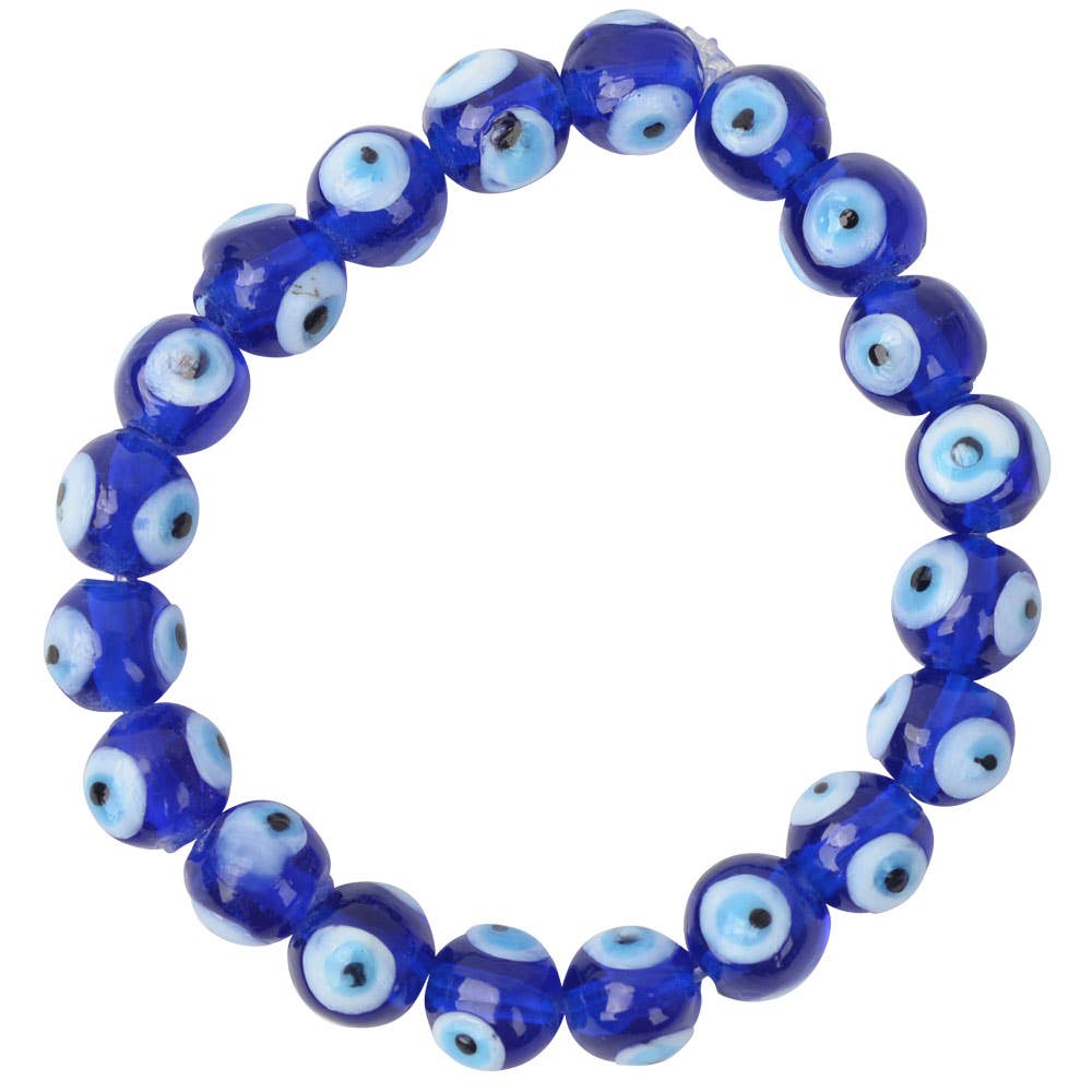 Evil Eye Glass Bead Bracelet